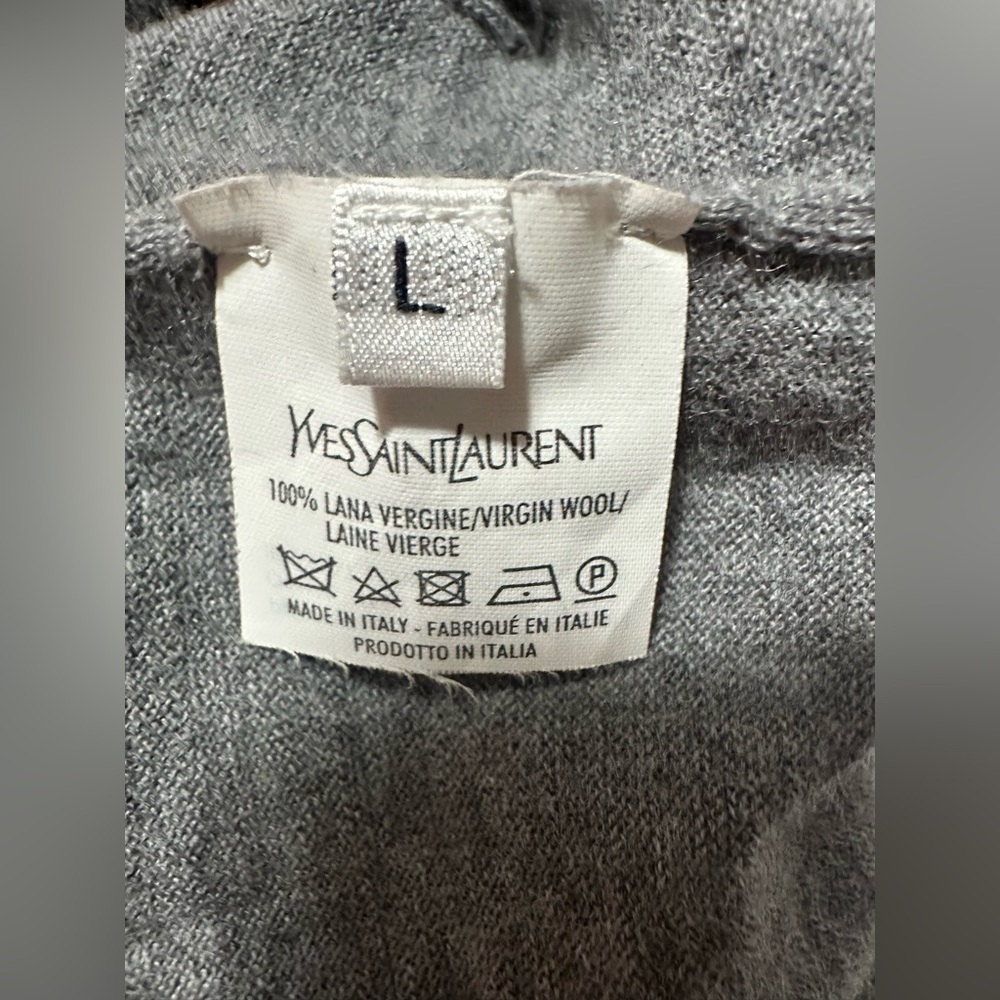 Yves Saint Laurent Gray Button-Up Vest size L - Picture 9 of 10